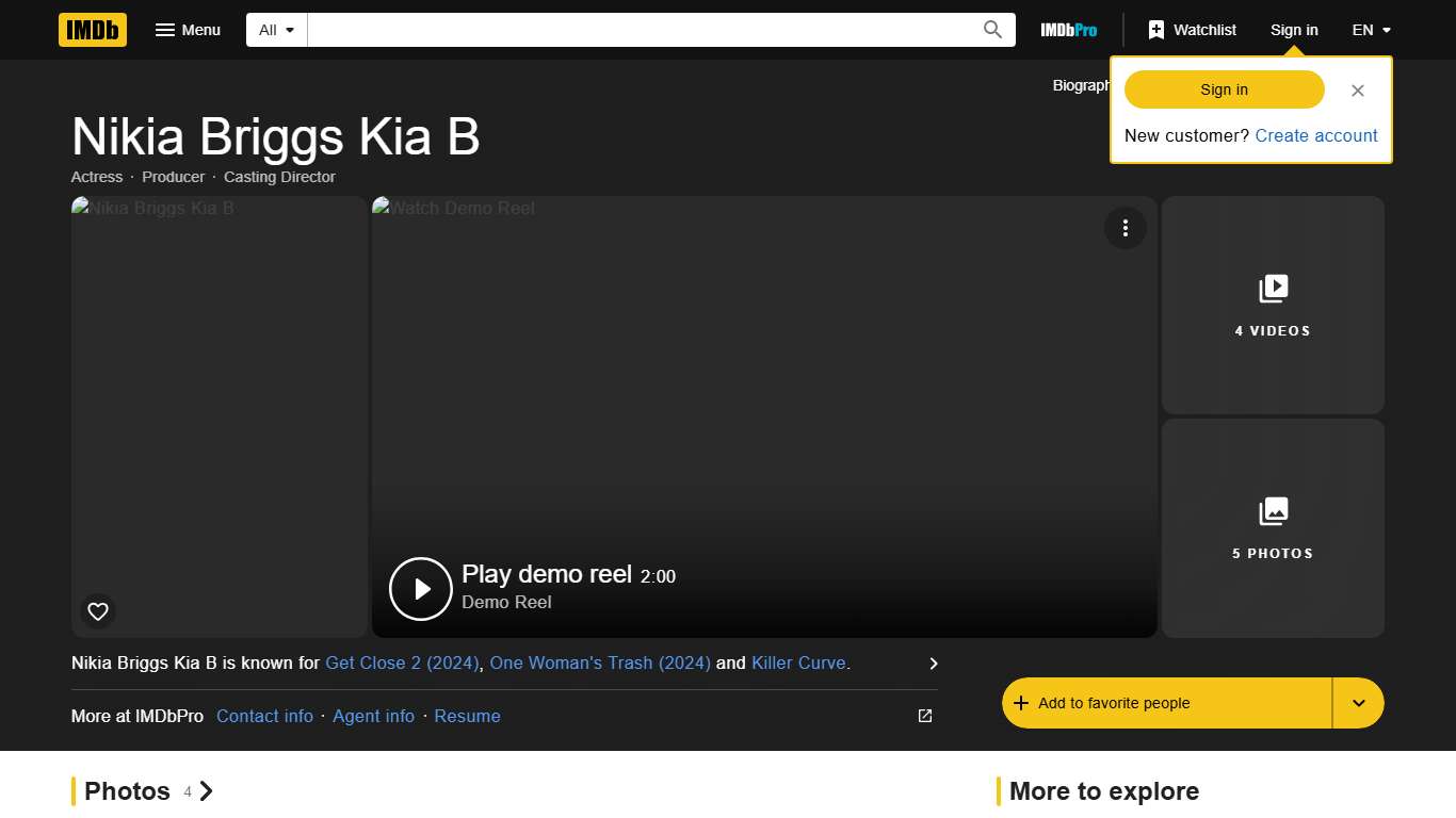 Nikia Briggs Kia B - IMDb